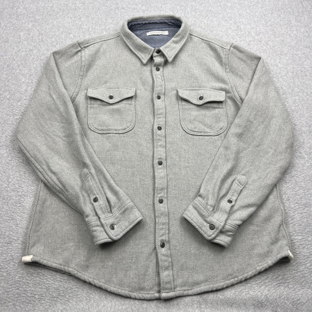 Outerknown Blanket Shirt Mens XXL Grey Twill Organic Heavyweight Button Up